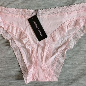 Savage X Fenty Pink Lace Trim Panties